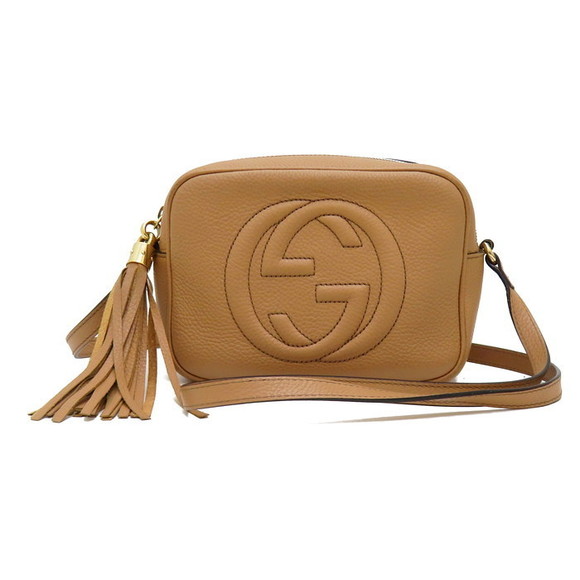 Gucci Small Disco Soho Shoulder Bag Leather Pink Beige - Picture 1 of 1